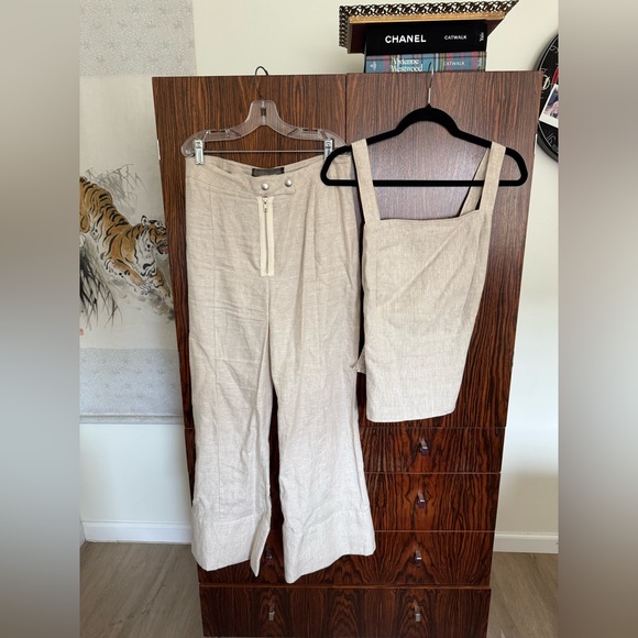 Reformation linen Cream Women's set